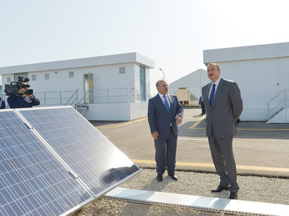 Президент Азербайджана принял участие в открытии Сураханской солнечной электростанции