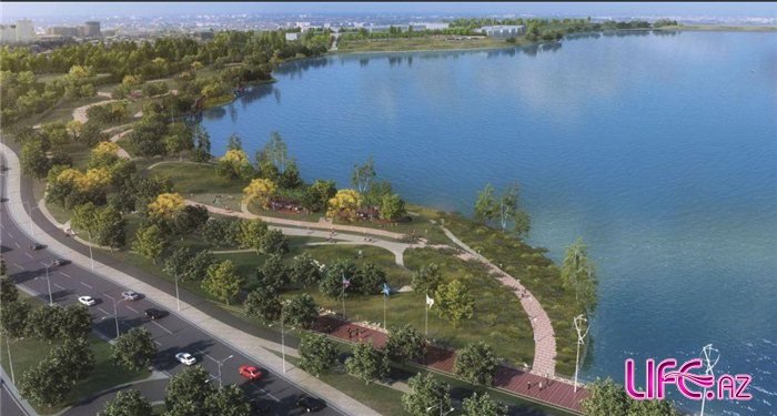 Новый Баку: Парк вокруг большого озера