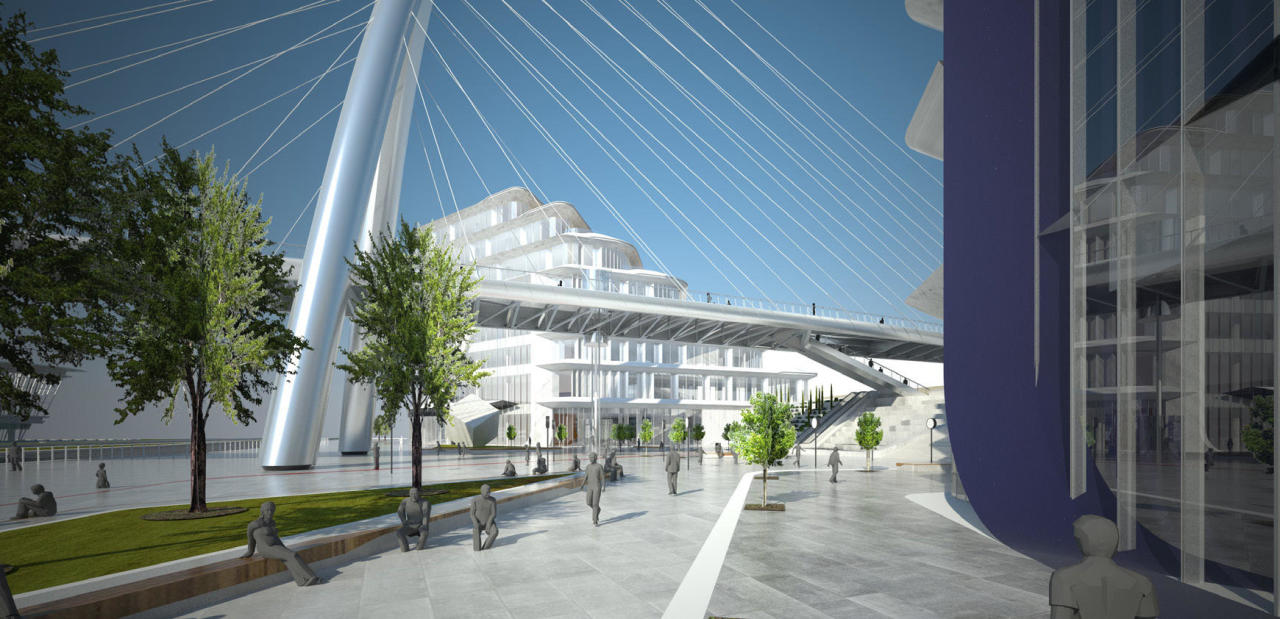 Завершается проектирование пешеходного моста связывающего Baku White City с бульваром Завершается проектирование пешеходного моста связывающего Baku White City с бульваром